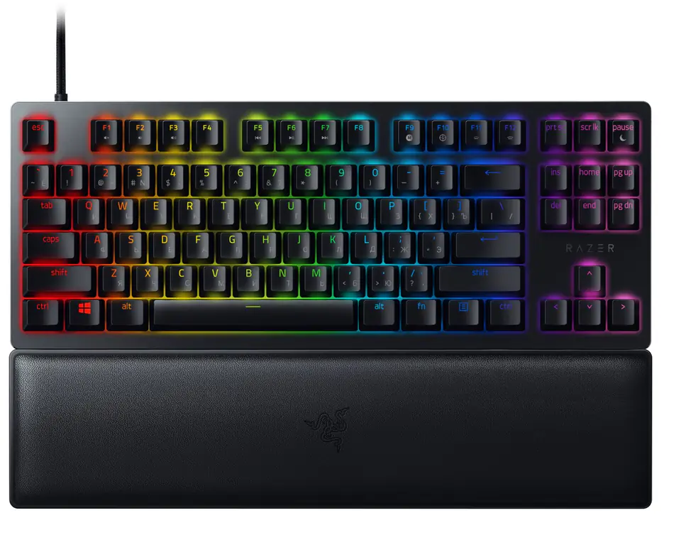 ⁨Razer Huntsman V2 Tenkeyless, Optical Gaming Keyboard, RGB LED light, Russian, Black, Wired, Linear Red Switch⁩ at Wasserman.eu