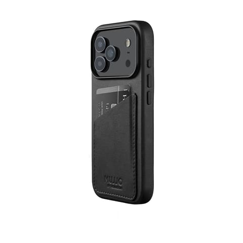 ⁨Mujjo Wallet Leather Case - etui skórzane do iPhone 17 Pro kompatybilne z MagSafe (black)⁩ w sklepie Wasserman.eu