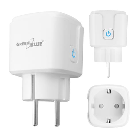 ⁨Zdalnie sterowane gniazdko WiFi GreenBlue, Android/iOS/Alexa/Google Home, timer, watomierz, max 16A/3840W, GB735 W⁩ w sklepie Wasserman.eu