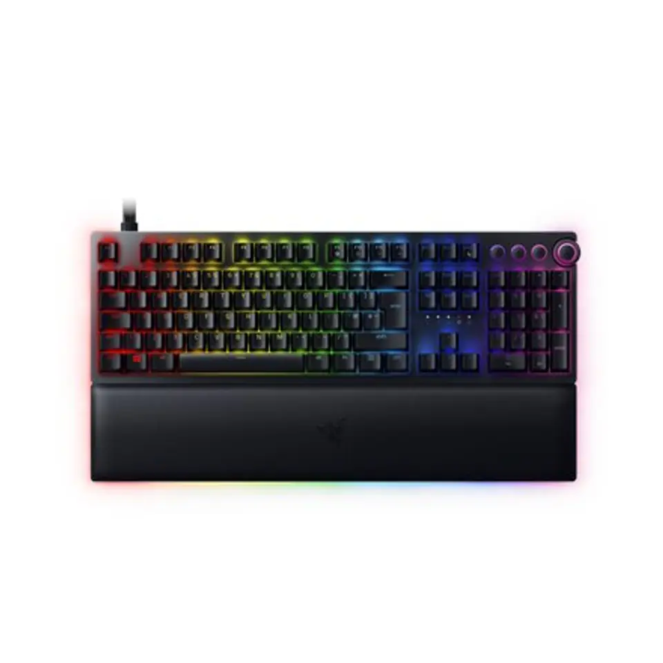 ⁨Razer Huntsman V2, optyczna klawiatura do gier, oświetlenie LED RGB, US, czarna, przewodowa⁩ w sklepie Wasserman.eu