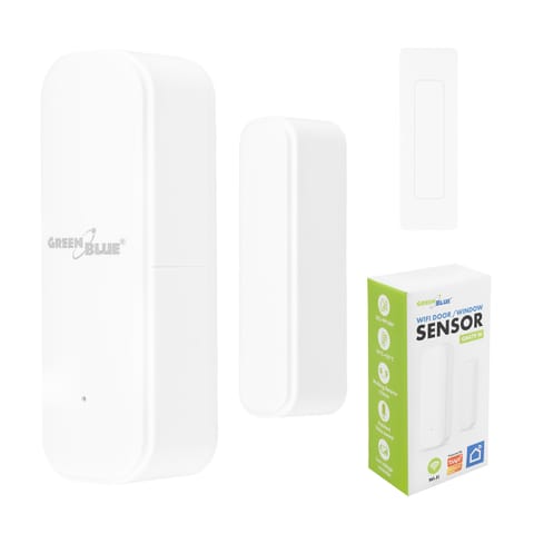 ⁨Bezprzewodowy kontraktron / czujnik otwarcia WiFi GreenBlue, Android/iOS, do drzwi / okien, 3.0V DC, LR03x2, GB479 W⁩ w sklepie Wasserman.eu