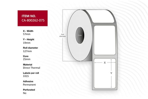 Capture Label 57 x 19mm, Core 25mm, w sklepie Wasserman.eu