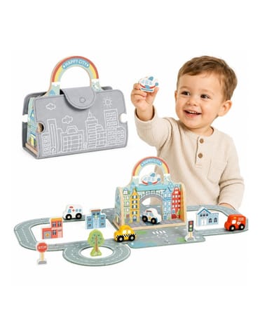 ⁨TOOKY TOY Zestaw Mini Miasto Przenośny Zestaw Torba Samochody⁩ w sklepie Wasserman.eu