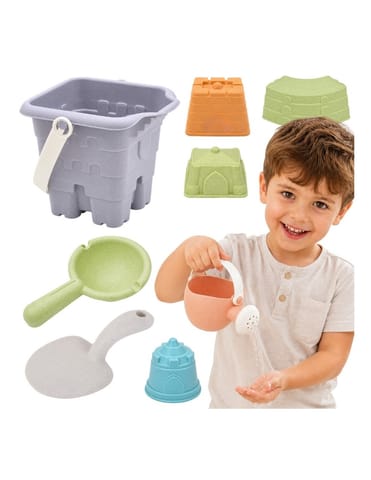 ⁨WOOPIE Zestaw do Piasku w Wiaderku Wieża 8 el. BIODEGRADOWALNY ORGANICZNY MATERIAŁ⁩ w sklepie Wasserman.eu