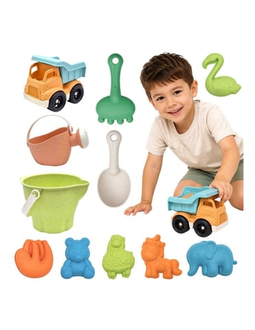 ⁨WOOPIE Zestaw do Piasku w Wiaderku z Samochodem 11 el. BIODEGRADOWALNY ORGANICZNY MATERIAŁ⁩ w sklepie Wasserman.eu