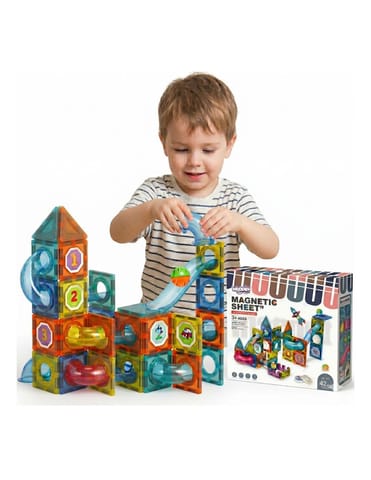 ⁨WOOPIE Klocki Magnetyczne Konstrukcyjne 3D Zestaw Edukacyjny Tor Kulkowy 42 el.⁩ w sklepie Wasserman.eu