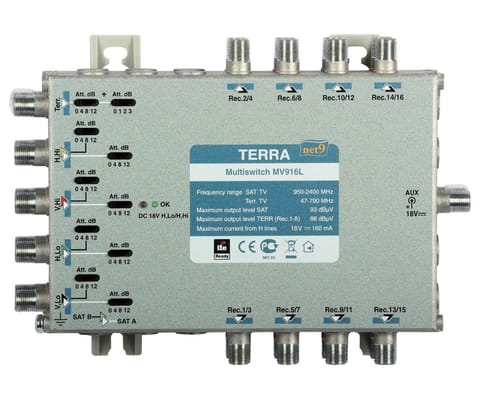 ⁨MULTISWITCH MV-916L 9 WEJŚĆ / 16 WYJŚĆ TERRA⁩ w sklepie Wasserman.eu