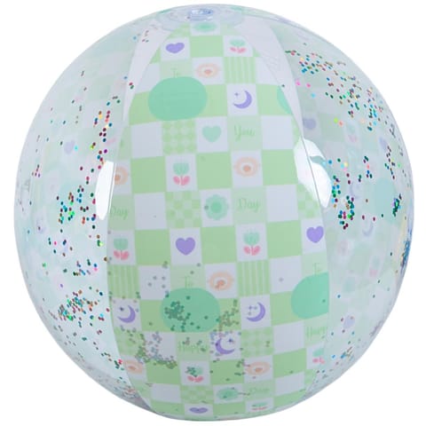 ⁨PIŁKA PLAŻOWA DMUCHANA 50CM BROKAT ZIELONY 53197⁩ w sklepie Wasserman.eu