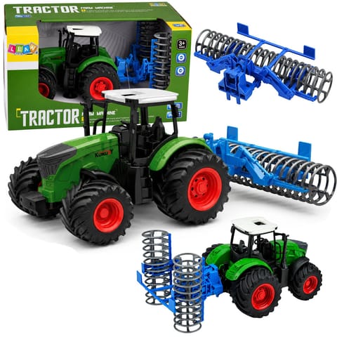 ⁨Traktor Rolniczy Farmerski Gospodarski z Wałem Uprawowym Zielony 1:24⁩ w sklepie Wasserman.eu