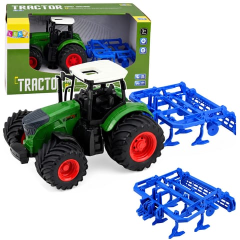 ⁨Traktor Rolniczy Farmerski Z Kultywatorem Agregat Uprawowy Zielony 1:24⁩ w sklepie Wasserman.eu