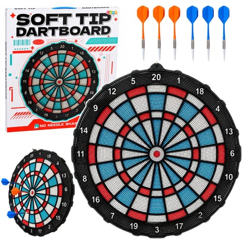 ⁨Tarcza Do Darta Soft Tip Rzutki Gra Zręcznościowa Towarzyska Zestaw 42,5 cm⁩ w sklepie Wasserman.eu
