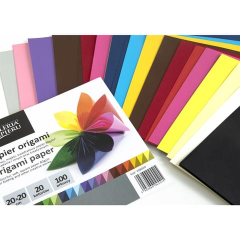⁨Papier do origami mix kolorów 20x20cm (100ark.) 80g/m2 208020 Galeria Papieru⁩ w sklepie Wasserman.eu