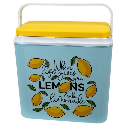 ⁨Lodówka CEGECO 24L Jasnoniebieska wzór Lemoniada Kamai⁩ w sklepie Wasserman.eu