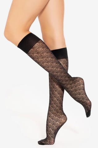 ⁨Podkolanówki TRENDY LINE 30 Nero (Rozmiar Uni)⁩ w sklepie Wasserman.eu