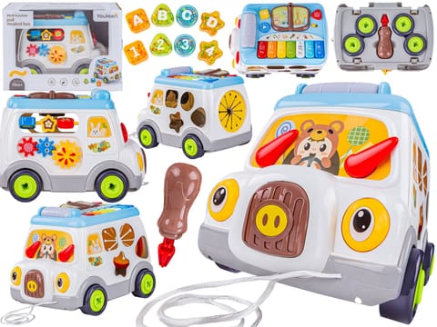 ⁨Multifunkcyjny Edukacyjny Samochód Autobus Do Skręcania Pianinko Sorter⁩ w sklepie Wasserman.eu