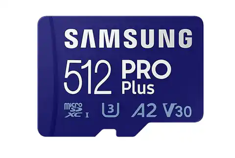 ⁨Samsung microSD-Karte Pro Plus 512 GB, MicroSDXC, Flash-Speicher Klasse 10, SD-Adapter⁩ im Wasserman.eu