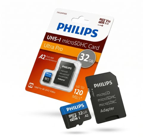 ⁨Karta Pamięci SD PHILIPS 32GB A2 UHS-I microSDHC V30 do 120 mb/s Adapter⁩ w sklepie Wasserman.eu