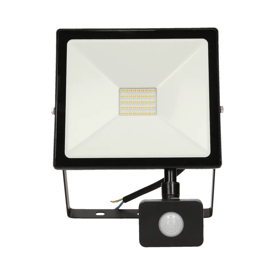 ⁨ALLED 30W LED floodlight with PIR, 2400lm, IP44, 4000K, Alu+glass⁩ at Wasserman.eu