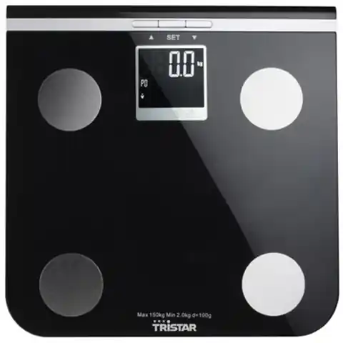 ⁨Scales Tristar Maximum weight (capacity) 150 kg, Accuracy 100 g, Memory function, 10 user(s), Black⁩ at Wasserman.eu