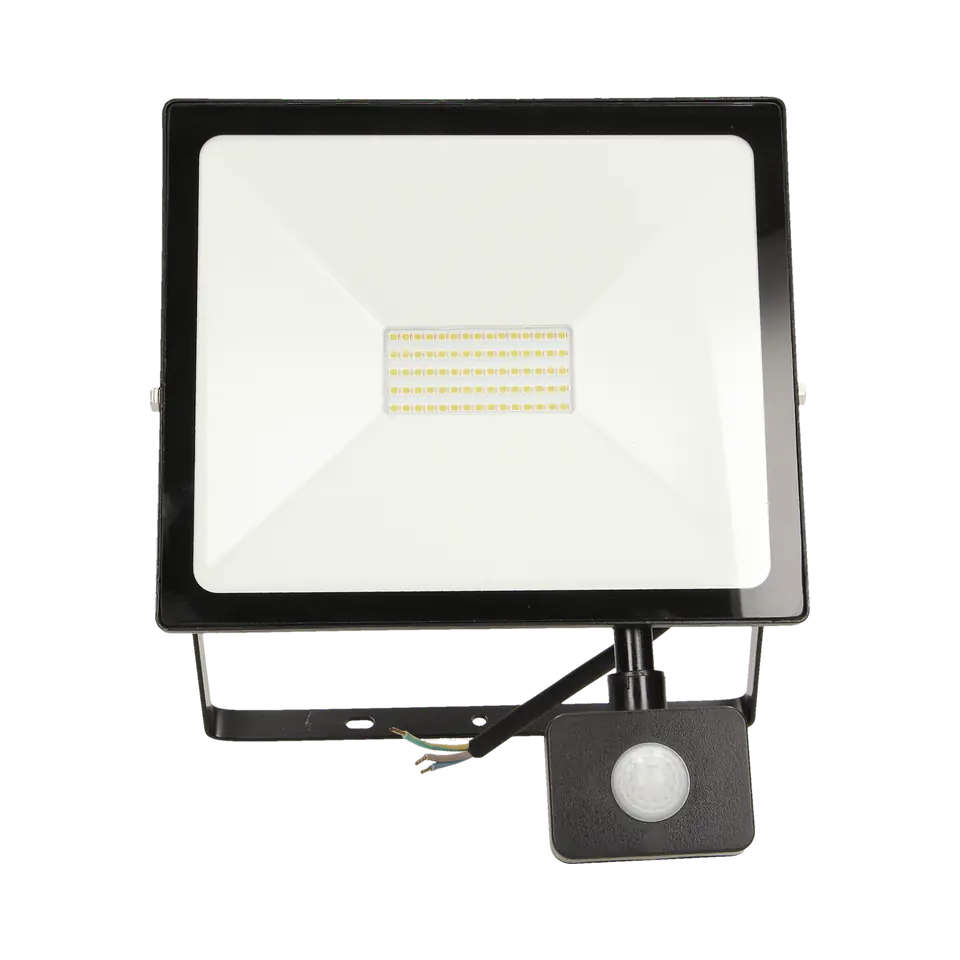 ⁨ALLED 50W LED floodlight with PIR, 4000lm, IP44, 4000K, Alu+glass⁩ at Wasserman.eu