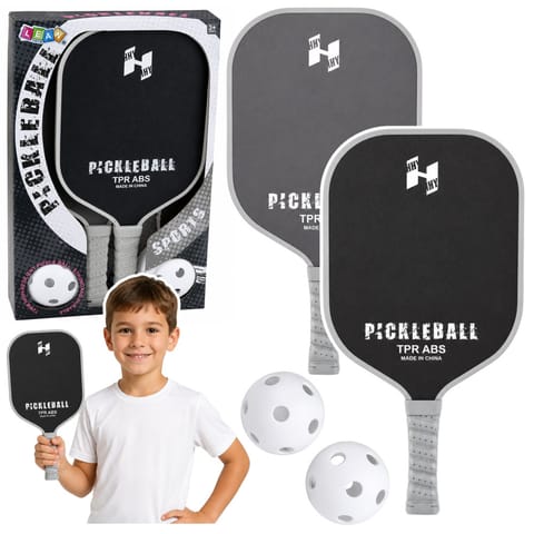 ⁨Zestaw Paletki Do Gry w Pickleballa Tenisa Badmintona 2 Piłki Czarno-Szare⁩ w sklepie Wasserman.eu