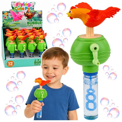 ⁨Bańki Mydlane Z Kurą Rusza Skrzydłami Dźwięk Piszczałki Korbka 40ML⁩ w sklepie Wasserman.eu