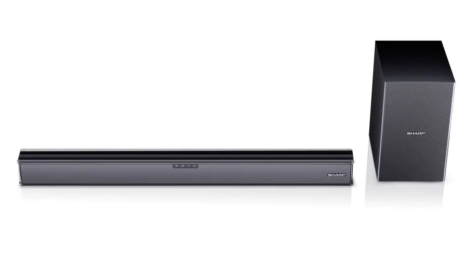 ⁨Sharp | HT-SBW182 2.1 Slim Soundbar | AUX in | Bluetooth | Black | HDMI, Optical, Bluetooth | 160 W | No | Wireless connection⁩ w sklepie Wasserman.eu