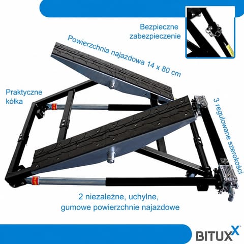 ⁨Podnośnik warsztatowy uchylny mobilny samochodowy do 2000kg BITUXX wahadłowy⁩ w sklepie Wasserman.eu