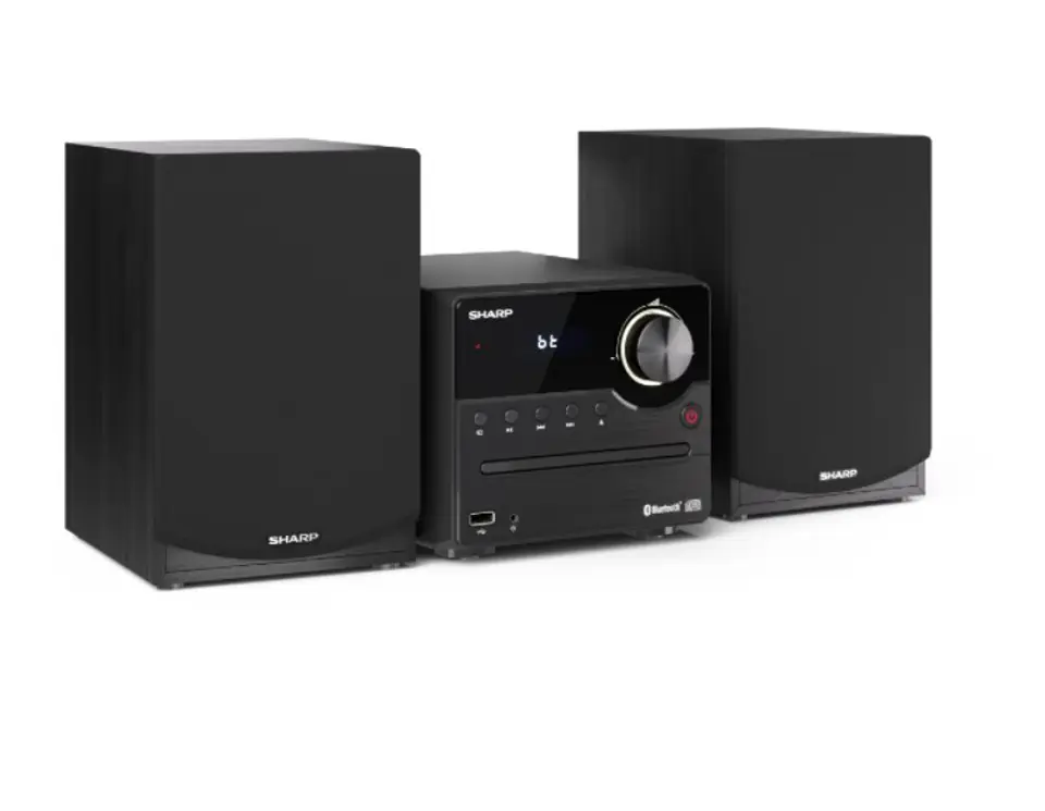 ⁨Sharp XL-B512(BK) Hi-Fi Micro System, CD/FM/USB/Bluetooth v5.0, 45W, Black⁩ at Wasserman.eu