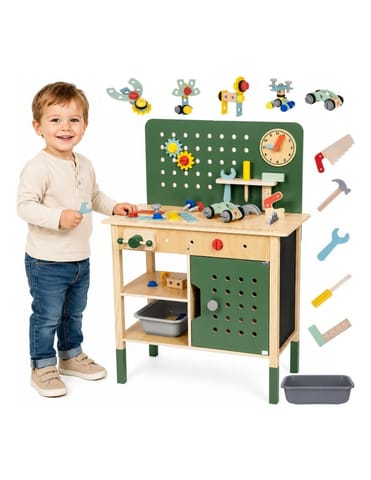 ⁨WOOPIE GREEN Drewniany Warsztat STEM Zestaw z Narzędziami⁩ w sklepie Wasserman.eu