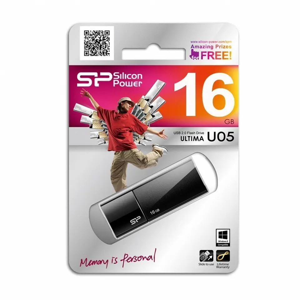 ⁨Silicon Power Ultima U05 16 GB, USB 2.0, Black⁩ at Wasserman.eu