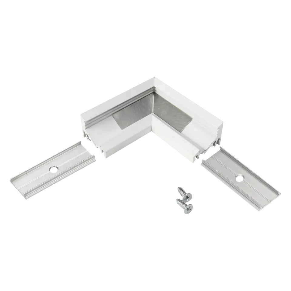 ⁨Connector L CORNER 10 for aluminium profiles, white /op⁩ at Wasserman.eu