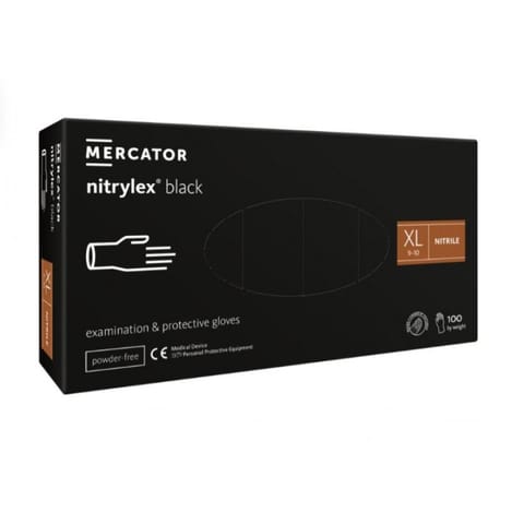 ⁨Mercator Rękawiczki Nitrylowe Czarne XL⁩ w sklepie Wasserman.eu