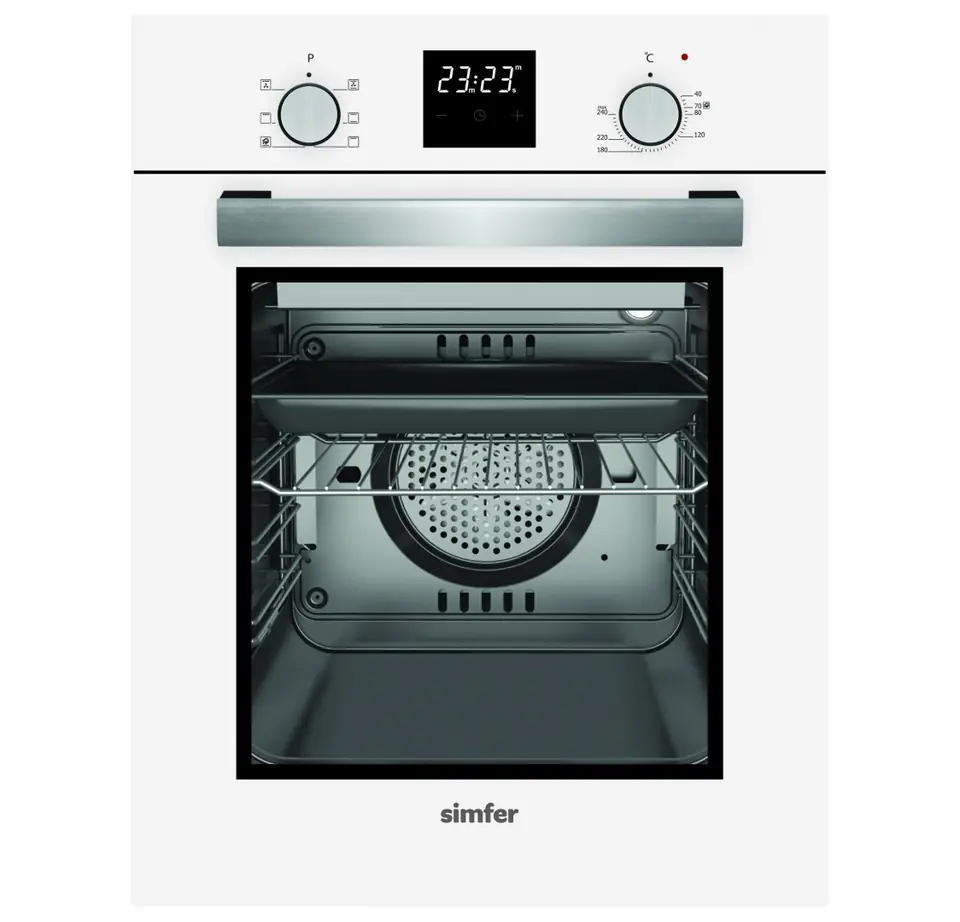 ⁨Simfer Oven 4207BERBB 47 L, White, Easy to clean, Pop-up knobs, Width 45 cm, Built in⁩ at Wasserman.eu