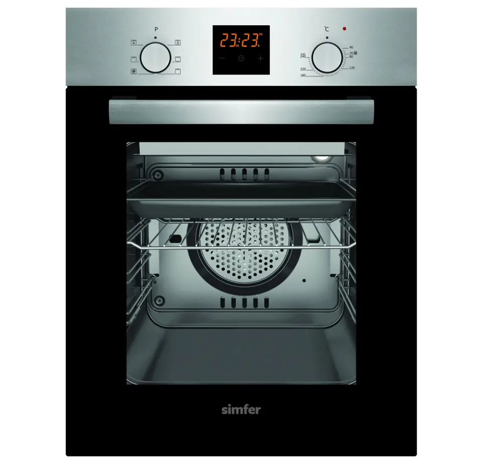 ⁨Simfer Oven 4207BERIM 47 L, Inox, Easy to clean, Pop-up knobs, Width 45 cm, Built in⁩ at Wasserman.eu