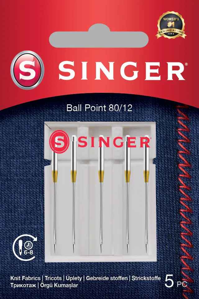 Singer Kugelspitzennadel 80/12 5PK für Strickstoffe im Wasserman.eu