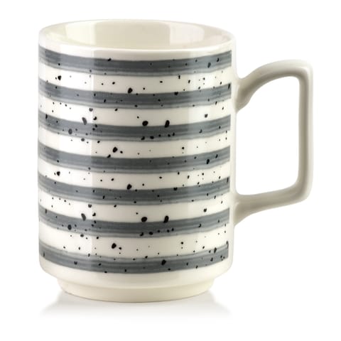 ⁨MOJRA Kubek 350ml 8x11x10cm szare paskiJOY GREY STRIPES⁩ w sklepie Wasserman.eu