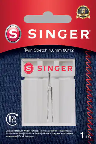 ⁨Singer | Twin Stretch Needle, Decorative, 4.0 80/12 1PK⁩ w sklepie Wasserman.eu