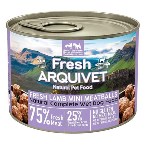 ⁨ARQUIVET Fresh Lamb Mini Meatballs - wet dog food - 200g⁩ at Wasserman.eu