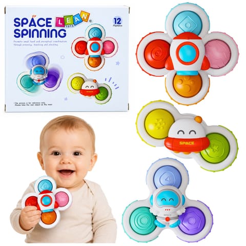 ⁨Zabawki Dla Malucha Spinnery Sensoryczne Z Przyssawką Pop-It Kolorowe 3szt.⁩ w sklepie Wasserman.eu