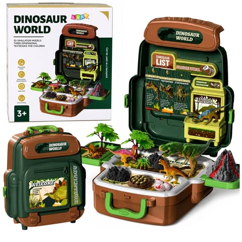 ⁨Zestaw Dinozaury W Plecaku Walizce Figurki Karty Edukacyjne Akcesoria 30 el.⁩ w sklepie Wasserman.eu
