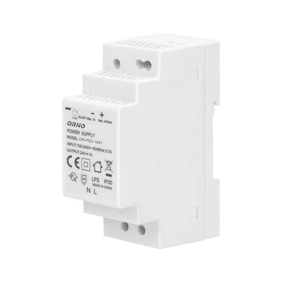 ⁨DIN rail power supply 24VDC, 1A, 24W, width 2 modules⁩ at Wasserman.eu