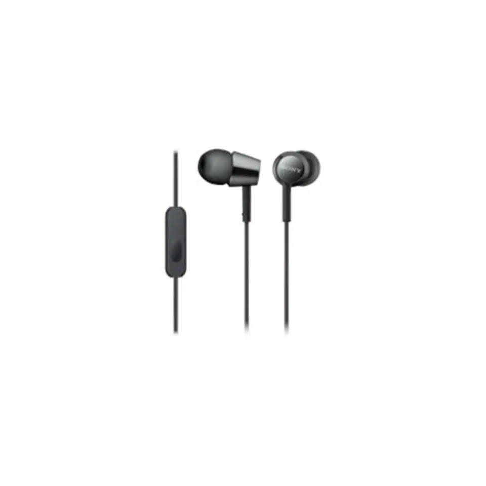 ⁨Sony MDR-EX155APB 3.5mm (1/8 inch), In-ear, Microphone, Black⁩ at Wasserman.eu