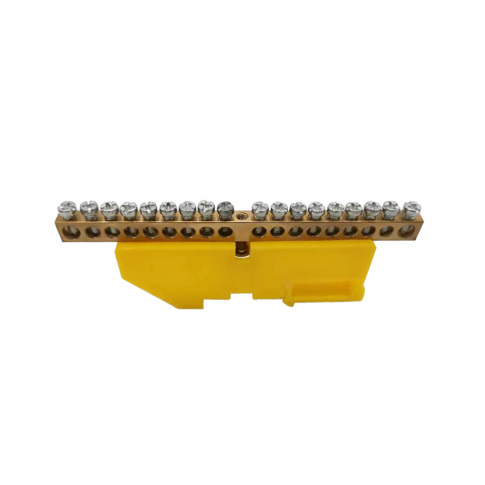 ⁨TERMINAL BLOCK PE, for TH35 rail, 18 wires, yellow⁩ at Wasserman.eu