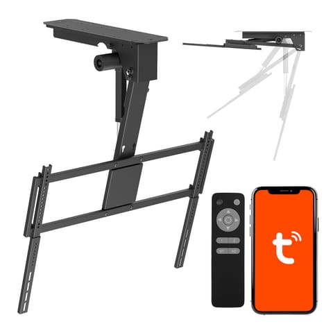 ⁨Uchwyt elektryczny do TV Maclean, sufitowy, obsługa Tuya, max. VESA 800x400, dla TV 43-86", max. 55kg, MC-176 T⁩ w sklepie Wasserman.eu