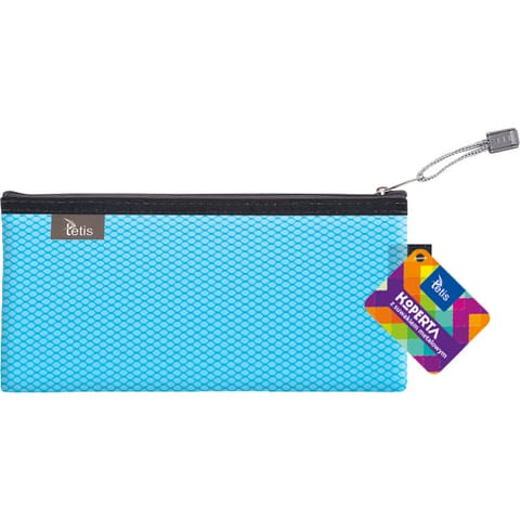 ⁨Koperta 24x12cm z suwakiem metalowym TETIS BT609-N niebieska⁩ w sklepie Wasserman.eu