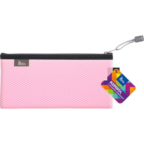 ⁨Koperta 24x12cm z suwakiem metalowym TETIS BT609-R różowa⁩ w sklepie Wasserman.eu