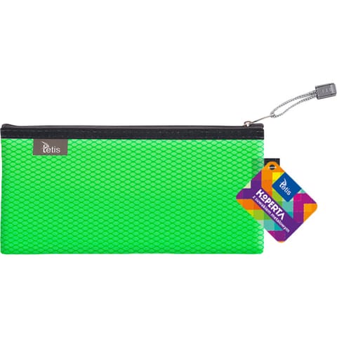⁨Koperta 24x12cm z suwakiem metalowym TETIS BT609-Z zielona⁩ w sklepie Wasserman.eu