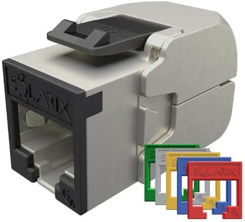 ⁨Moduł Keystone samozaciskowy Solarix Cat.6A STP RJ45 SXKJ-10G-STP-RAL-SA⁩ w sklepie Wasserman.eu