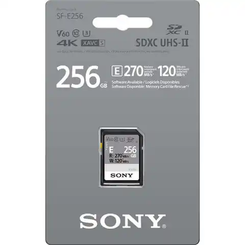 ⁨Sony SF-E256 256 GB, SDXC, Flash memory class 10⁩ at Wasserman.eu